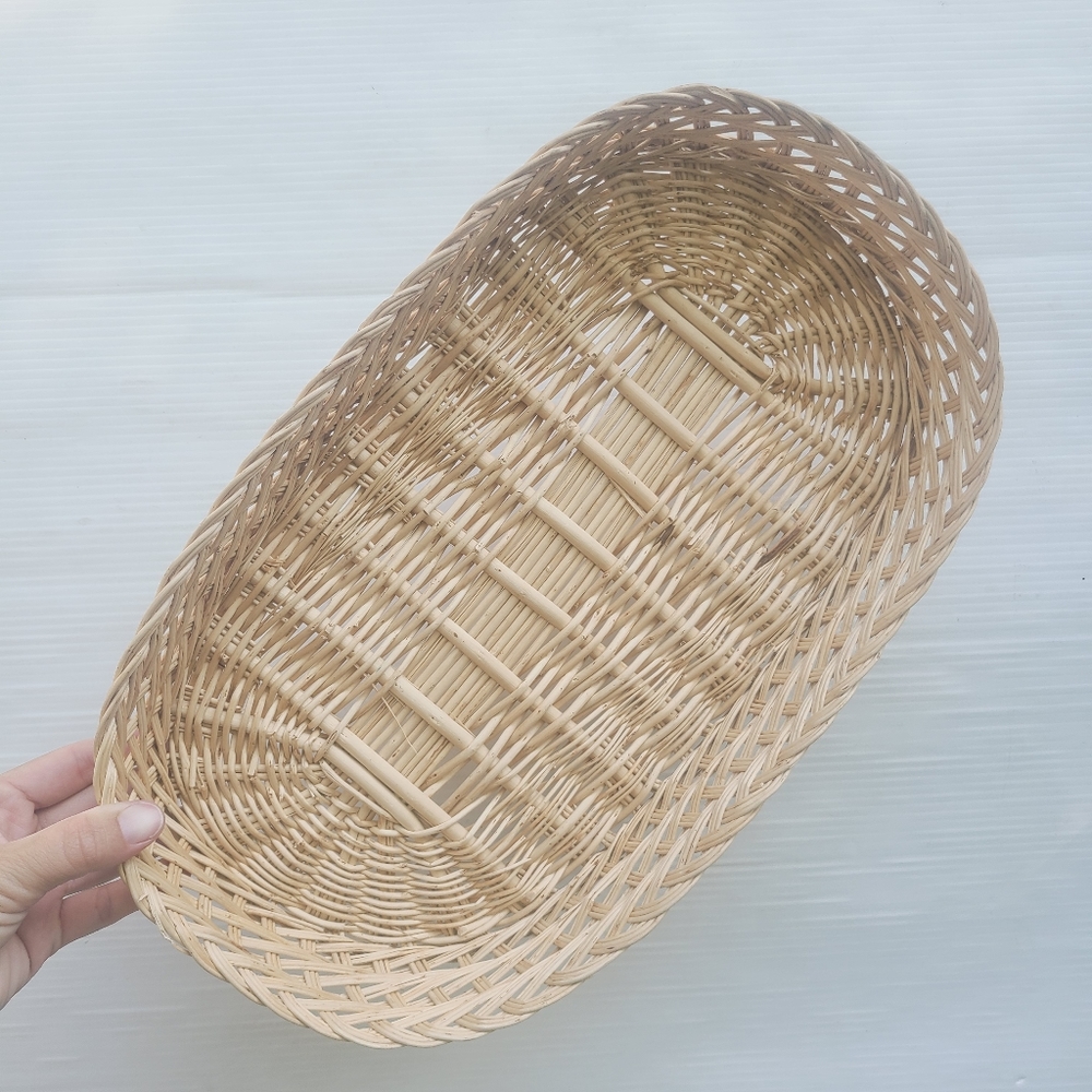 BOHO Natural woven wicker basket tray wall gallery Table Tray